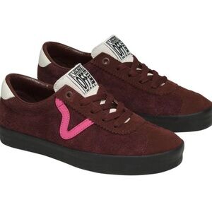 Vans Maroon and Pink Suede Low-Top Sneakers Unisex Size 7 women/ 5.5 men NWOT